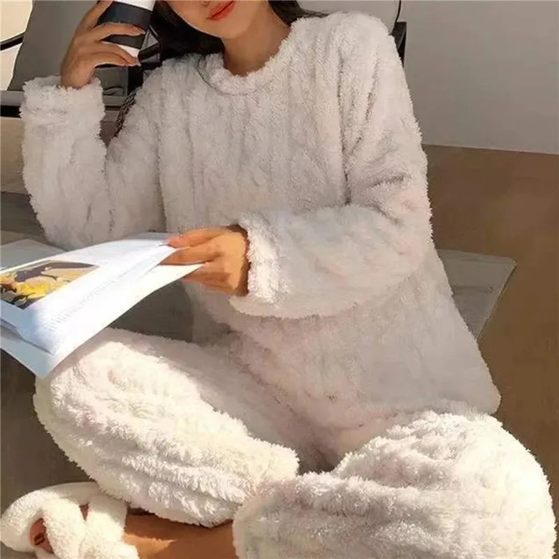 Best selling  Winter Warm Coral Velvet Pajamas Set for Women – Cozy, Thick & Soft Sleepwear